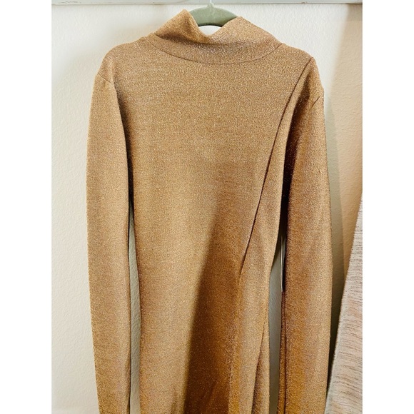 Altar’d State Gold Glitter Dress NEW - Picture 2 of 6